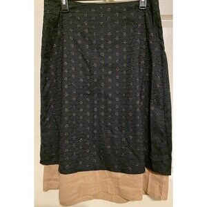 VTG Y2K 90s Charlotte Russe Womens M Black Classic Eyelet Floral Midi Skirt Boho